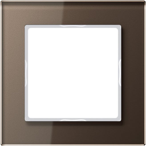 Jung - Abdeckrahmen Glasrahmen 1fach mokka AC 581 GL MO waage-/senkrecht − 1 Stück by Jung
