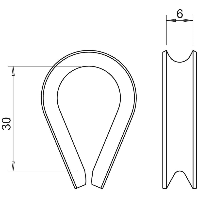 OBO Bettermann - Zubehör/Ersatzteile für Abspannseil Seilkausche 946 5 A4 5mm − 25 Stück