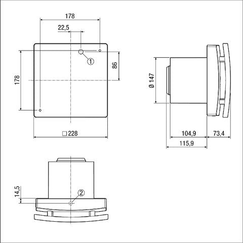 Maico - Kleinraumventilator Kleinraumventilator ECA 150 ipro KB DN150 Beweg.melder  − 1 Stück

