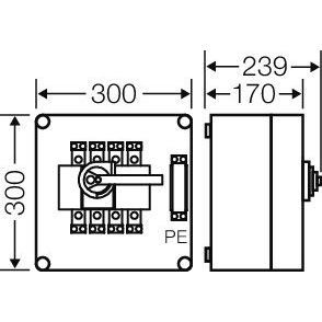 Hensel - Lasttrennschalter Mi-Lastschaltergehäuse Mi 7257 160A 4pol.+PE