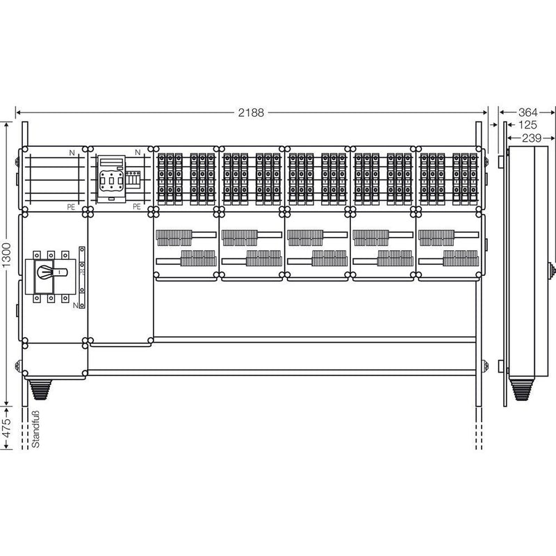 Hensel - Verteilerschrank für Energieversorgung Ladeverteiler Mi EV 11kW 30001 f.30 Ladep. a 11kW