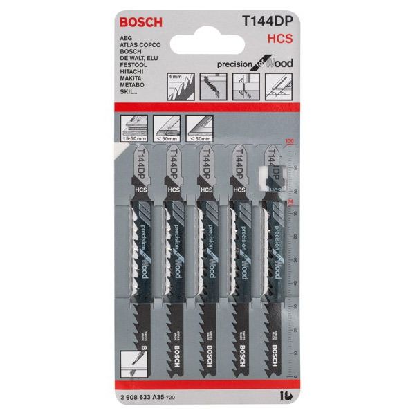 Bosch - Stichsägeblatt PRO Wood precise T144DP 2608633A35 Stichsägeblatt 100 − 10 Packung