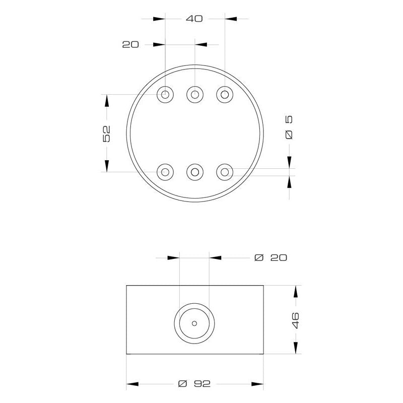 Grothe - Signalsäulenelement, Anschlussmodul Basismodul tief BMT 8912 12-24V AC/DC