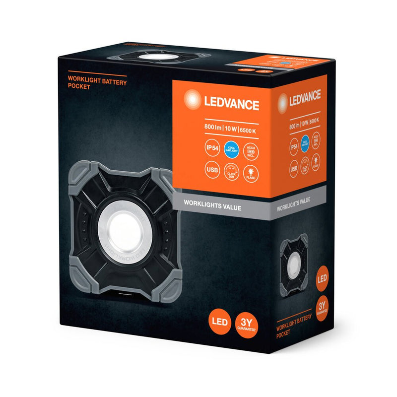 Ledvance - Baustellenleuchte Akku-LED-Arbeitsleuchte LED W #4058075831117 6500K, sw/gr