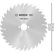 Bosch - Kreissägeblatt PRO Wood Kreissägeblatt, 2608838409 216 x 2,6 x 30 mm