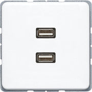 Jung - Multifunktions-Anschlussdose Multimediadose 2 x USB MA CD 1153 WW alpinweiß