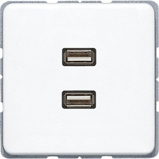 Jung - Multifunktions-Anschlussdose Multimediadose 2 x USB MA CD 1153 WW alpinweiß