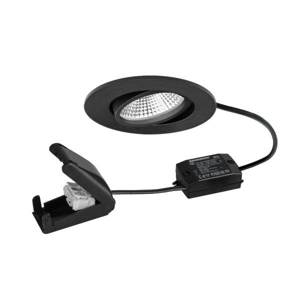 Brumberg Leuchten - Downlight/Strahler/Flutlicht LED-Einbaustrahler 230V 38484183AB 3000K, sw