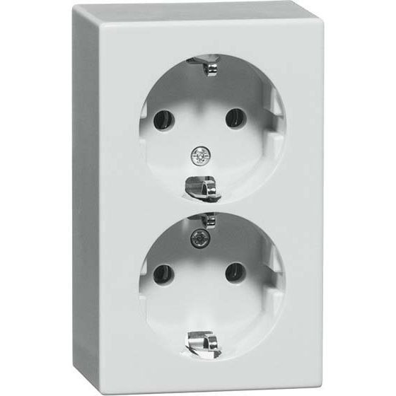 Peha - Schalter-/Steckdosenkombination Steckdose SCHUKO D 6652.02 SI BF 2f,erh.Berührs.,rws