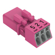 WAGO - Steckverbinder für steckbare Gebäudeinstallation Stecker 3-polig 890-293/081-000 pink − 50 Stück