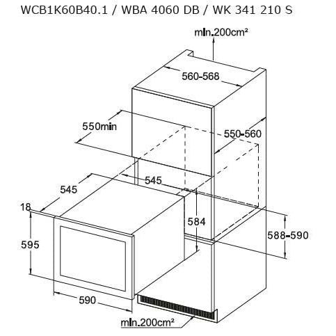 Amica - Weinkühlschrank EB-Wein-Klimagerät WK 341 210 S sw