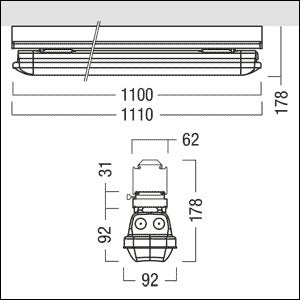 Zumtobel Group - Decken-/Wandleuchte LED-Feuchtraumleuchte AMP S 4600 #42948499 840