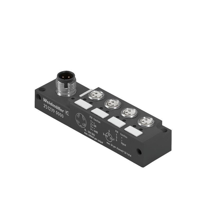 Weidmüller - Passiver Sensor-/Aktor-Verteiler (ohne Leitung) Sensor-/Aktor-Verteiler SAI04LVP123AM08LLOG m. M12 Abgang