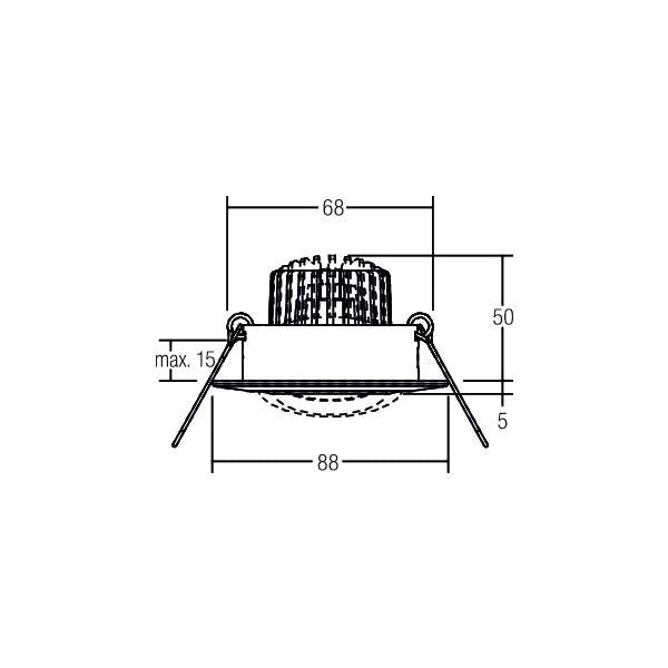 Brumberg Leuchten - Downlight/Strahler/Flutlicht LED-Einbaustrahler 230V 39473083 d2w, 3000K-1800K, sw