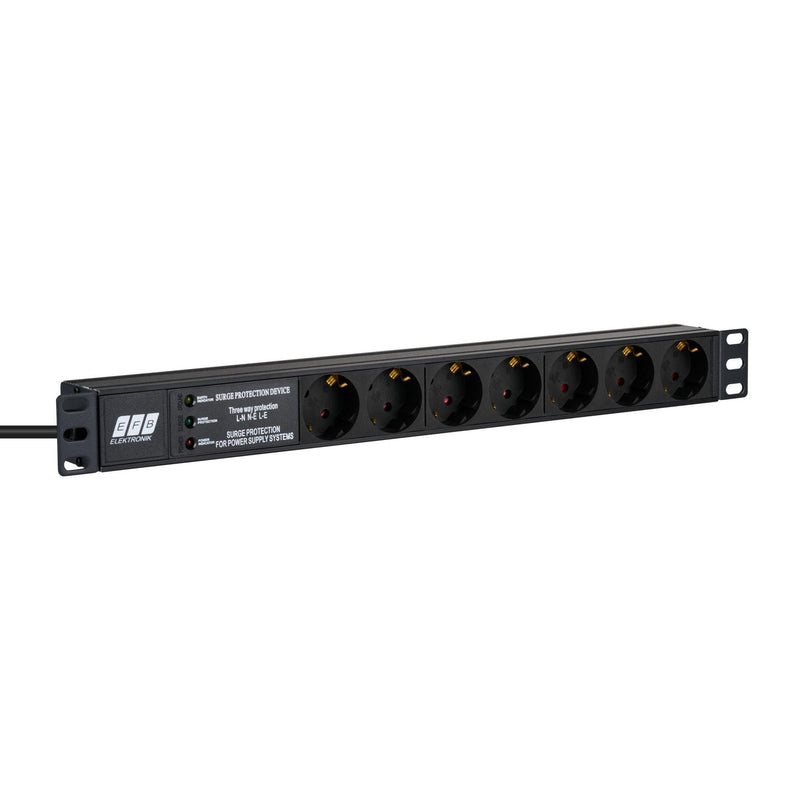 EFB-Elektronik - Mehrfachsteckdose Steckdosenleiste EK631DE.3 19 zoll, 1HE, sw