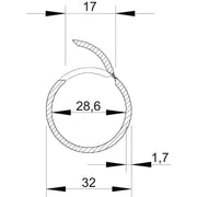 OBO Bettermann - Elektro-Installationsrohr Kunststoff Rohr offen M32 2953 M32 LGR lgr, 2m PVC − 2 Meter