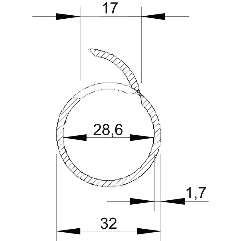 OBO Bettermann - Elektro-Installationsrohr Kunststoff Rohr offen M32 2953 M32 LGR lgr, 2m PVC − 2 Meter