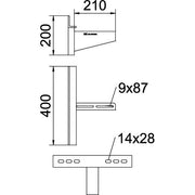 OBO Bettermann - Ausleger für Kabeltragsystem Wandausleger AWSS 21 FT B210mm − 1 Stück