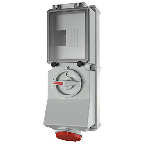 Mennekes - CEE-Steckdose abschaltbar, abgesichert (IEC 60309) Wanddose DUO 5613A 16A,5p,6h,400V,IP44