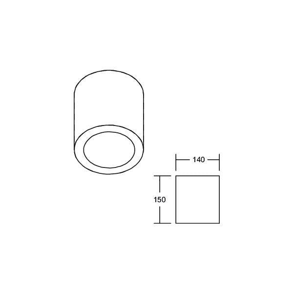 Brumberg Leuchten - Decken-/Wandleuchte LED-Anbaudownlight 230V 12594183DA 930