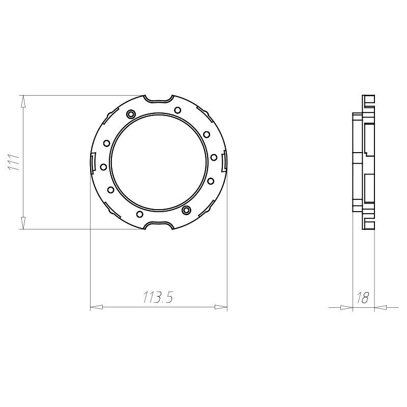 Kaiser - Zubehör/Ersatzteile für Leuchteneinbaugehäuse Frontring DA 82 mm 9300-43 für ThermoX