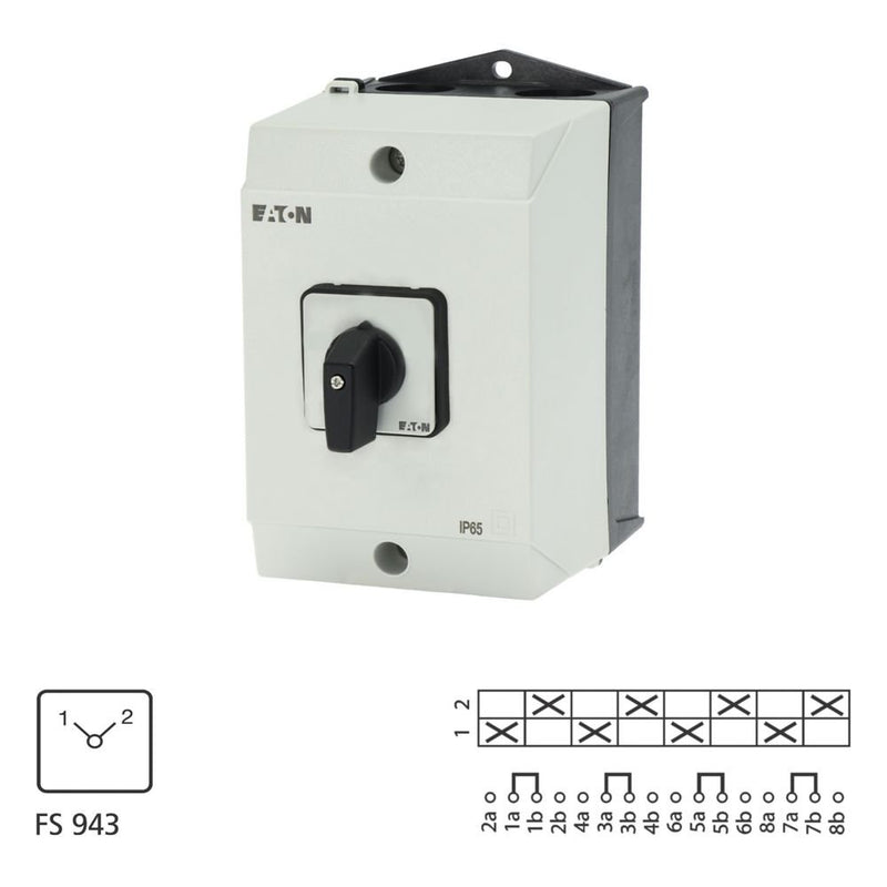 Eaton - Lastschalter Umschalter T3 32A Aufbau T3-4-90/I2 rastend o. 0-Stell