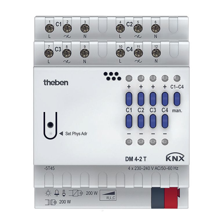 Theben - Bussystem-Dimmaktor Dimmaktor DM 4-2 T KNX 4-fach