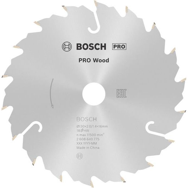Bosch - Kreissägeblatt PRO Wood Kreissägeblatt, 2608640775 130 x 2 x 16 mm, Z18