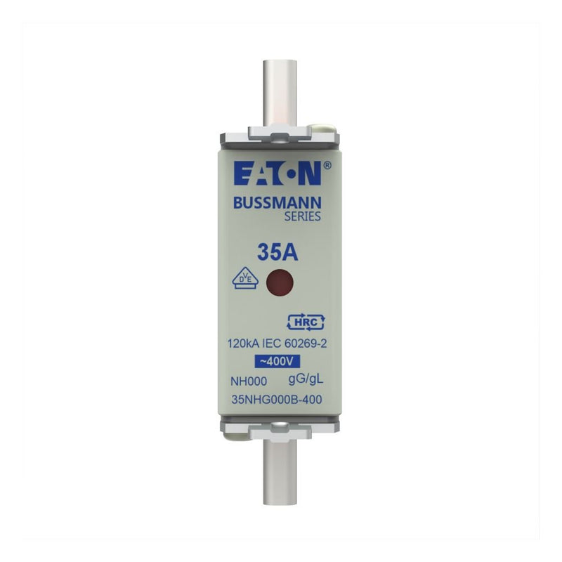 Eaton - Messersicherung Sicherungseinsatz Nieders. 35NHG000B-400 35A AC 400V 120kA − 3 Stück