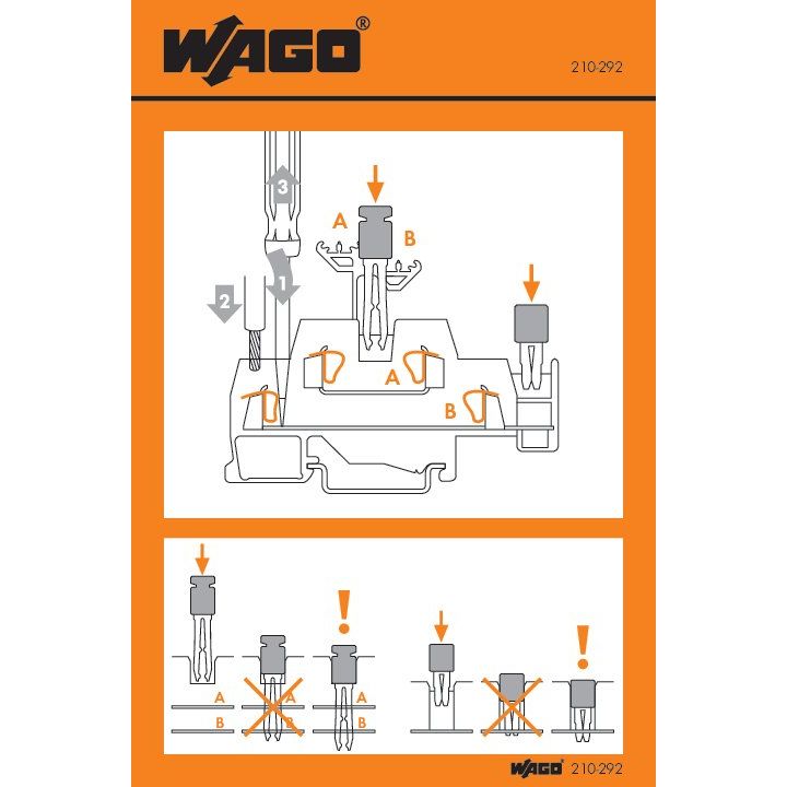WAGO - Warn-/Hinweisschild Handhabungsaufkleber 210-292 Serien 280 und 281 − 100 Stück