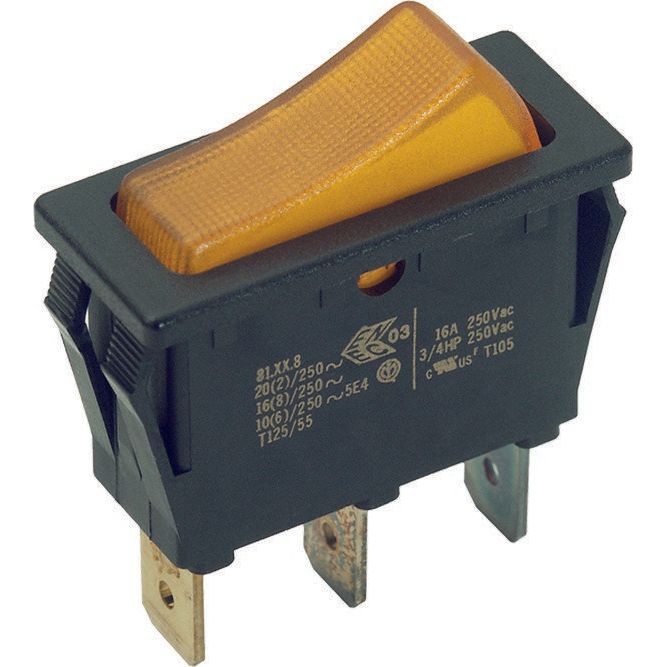 Bachmann - Geräte-Einbauschalter und -taster EB-Wippenschalter 924.113 sw/ge,16(8)A250V p