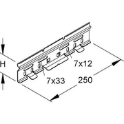 Niedax - Verbinder für Kabeltragsystem Stoßstellenverbinder RVC 60/2 E3 Höhe 60mm − 1 Stück