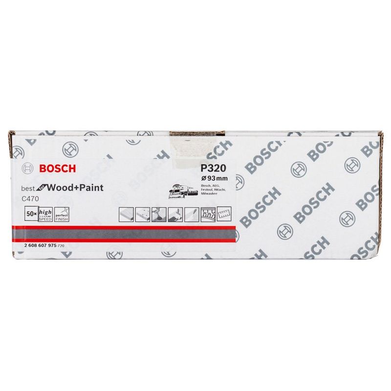 Bosch - Schleifpapier/Schleifvlies Schleifblatt C470, 93 x 2608607975 186 mm 320 8 Löcher