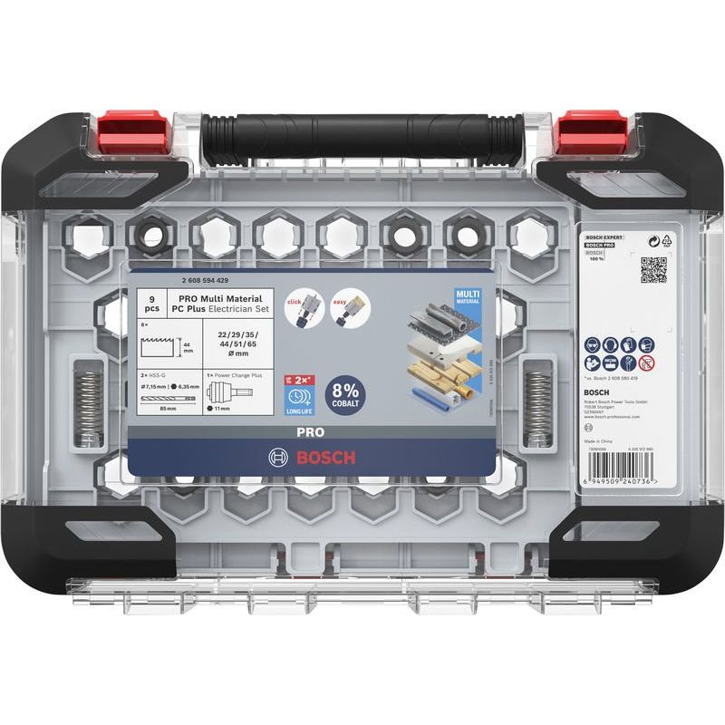 Bosch Power Tools - Werkzeugset PRO Multi Material PC Plus 2608594429VE(9) Lochsägen-Set 20-65  − 1 Packung
