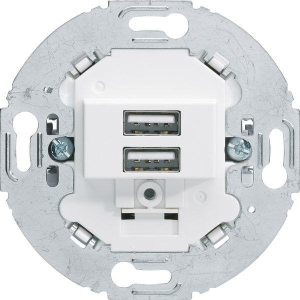 Berker - USB-Spannungsversorgung USB Ladesteckdose 230V 260219 2fach 3A polarweiß