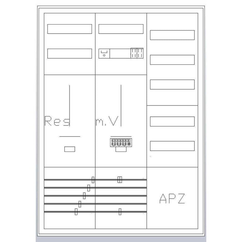 ABN - Zähler-Komplettschrank Zählerschrank S37ZA611 3Pkt 1Z 1R 1V 1APZ