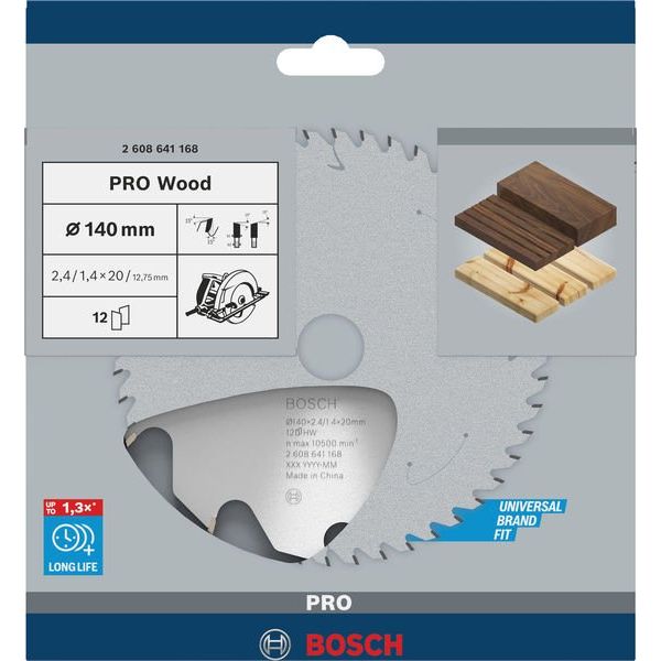 Bosch - Kreissägeblatt PRO Wood Kreissägeblatt, 2608641168 140 x 2,4 x 20 mm