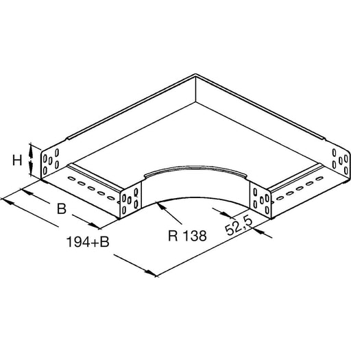 Rico - Bogen für Kabelrinne Bogen 151W3-300-B 300x60mm − 1 Stück by Rico
