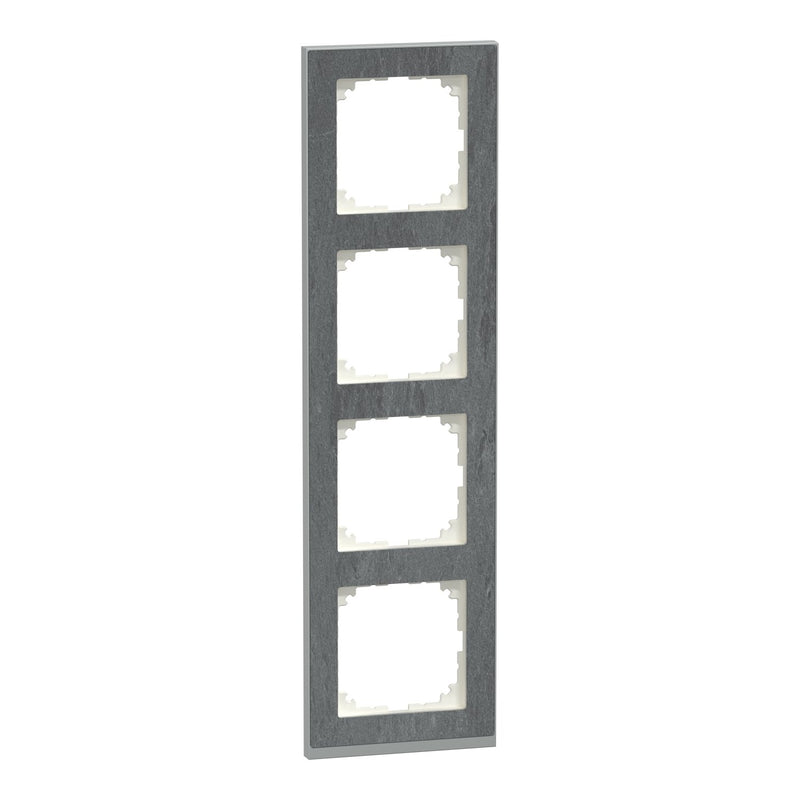 Merten - Abdeckrahmen Decor-Rahmen 4-fach MEG4040-3669 Schiefer/aluminium