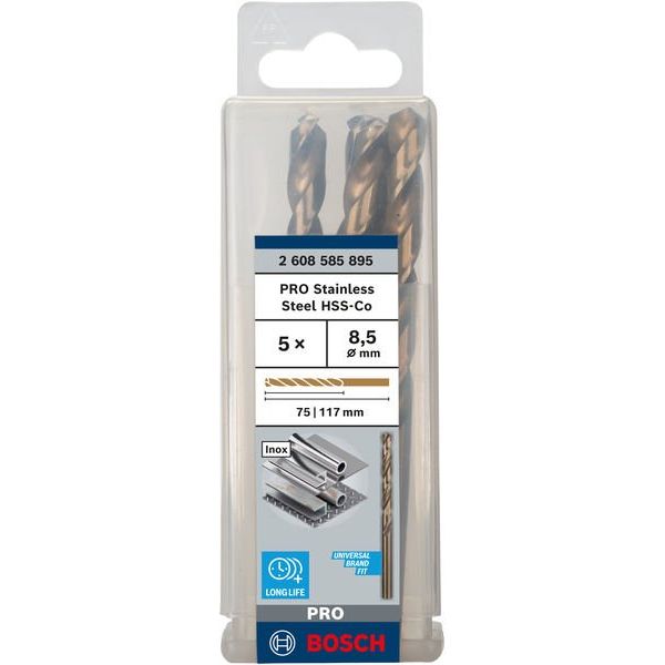 Bosch - Bohrer PRO Stainless Steel HSS-Co 2608585895 Spiralbohrer 8,5 x