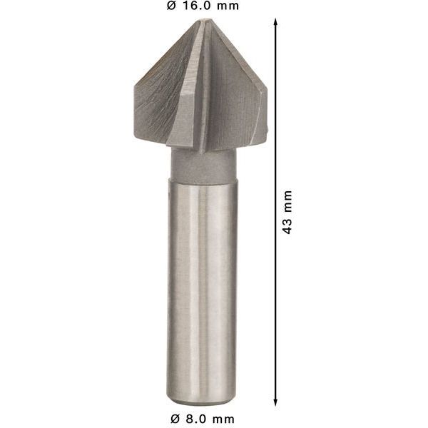 Bosch - Versenkbohrer PRO Steel HSS Kegelsenker, 2608596372 16 x 43 mm, M8