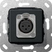 Gira - Einsatz/Abdeckung für Kommunikationstechnik XLR Buchse D Serie 566710 Einsatzsw matt