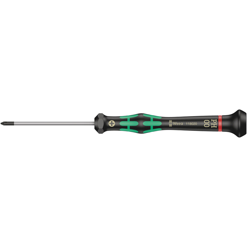 Wera - Kreuzschlitz-Schraubendreher Elektron. Schraubendreher 118020 Kreuz, PH 00x60mm