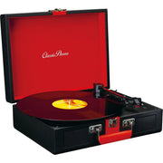 CLASSIC PHONO - Schallplattenspieler Koffer-Plattenspieler TT-110 Black Red Retro,BT