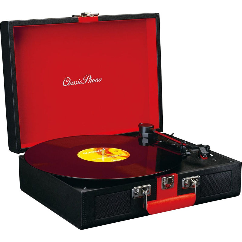 CLASSIC PHONO - Schallplattenspieler Koffer-Plattenspieler TT-110 Black Red Retro,BT