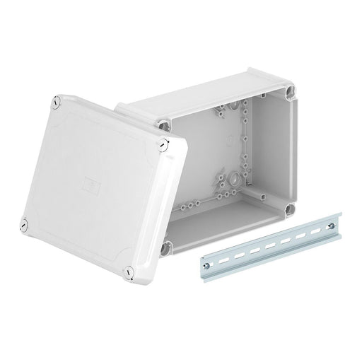 OBO Bettermann - Dose, Gehäuse für Montage auf der Wand/Decke Kabelabzweigkasten geschl. T 250 OE HD LGR lichtgrau, m. Deckel