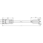 WAGO - Konfektionierte Leitung für steckbare Gebäudeinstallation konfekt. Anschlussleitung 771-9973/217-802 Eca,Stecker