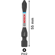 Bosch - Bit-Set PRO Phillips Impact Bit, 2608522523VE(15) PH2, 55 mm, 15-tlg. − 10 Packung