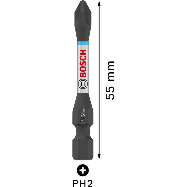 Bosch - Bit-Set PRO Phillips Impact Bit, 2608522523VE(15) PH2, 55 mm, 15-tlg. − 10 Packung