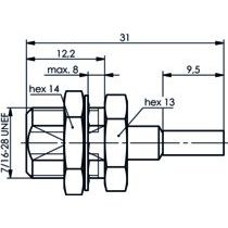 Telegärtner - Koax-Steckverbinder FME-Einbaustecker 100025647 f., RG 316/U 50 Ohm − 5 Stück